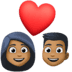 💑🏾 couple with heart: medium-dark skin tone display on Facebook